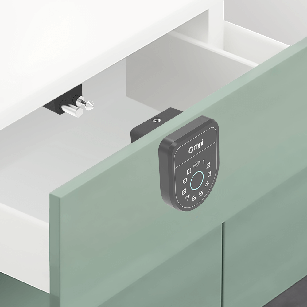 歐米多功能智能指紋鎖 抽屜密碼鎖